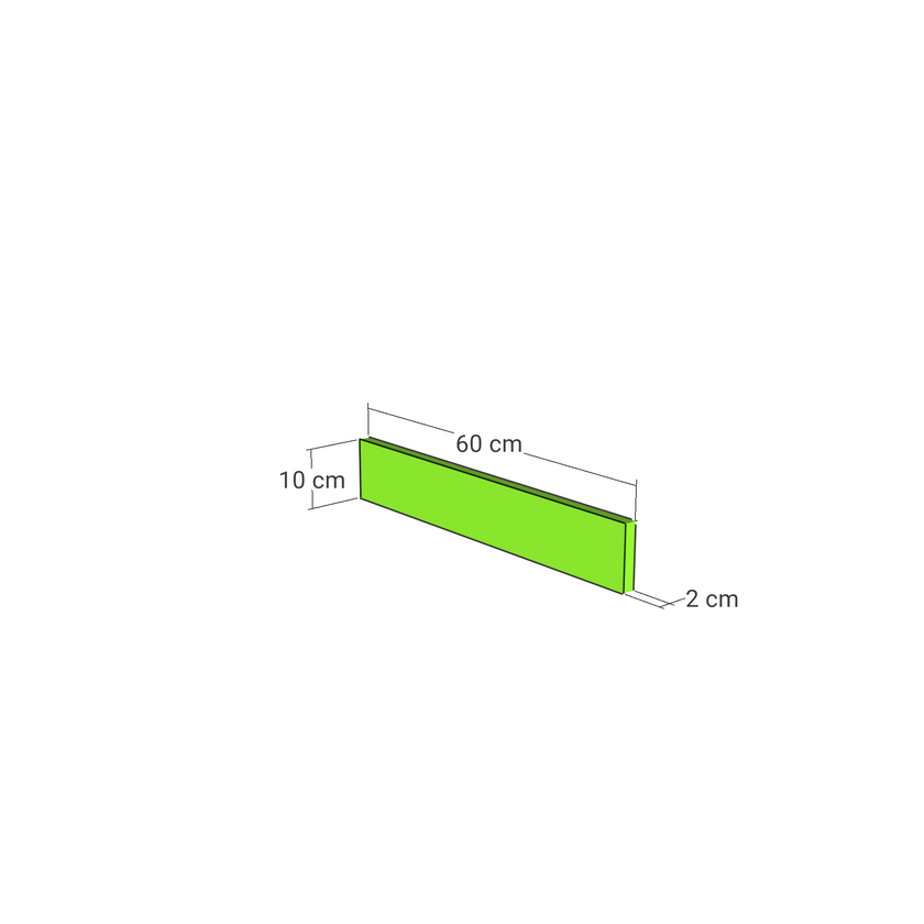 Drawer front, U-handle model, 60x10 cm