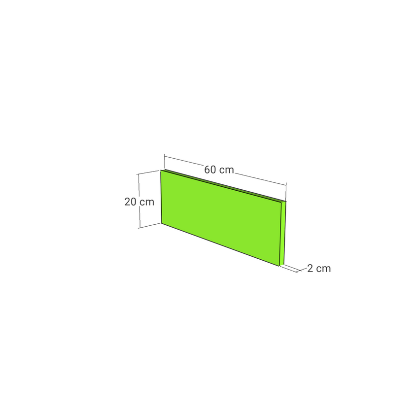 Drawer front, U-handle model, 60x20 cm