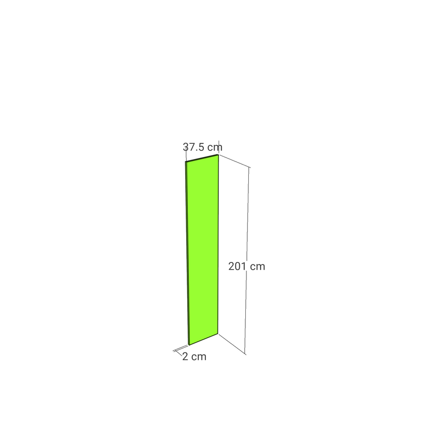 Right door front, Wide Frame model, 37x201 cm