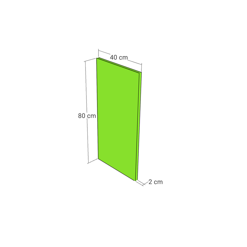 Door front, Wide Frame model, walnut, 40x80 cm