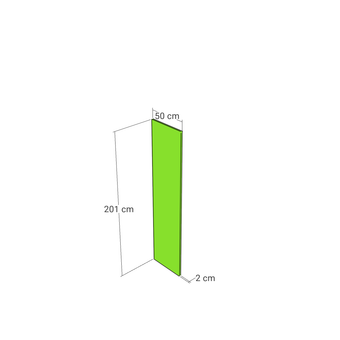 Right door front, Straight model, walnut, 50x201 cm