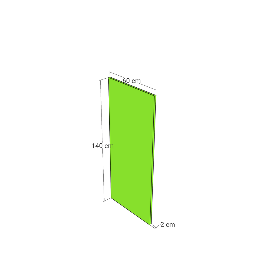 Door front, Wide Frame model, walnut, 60x140 cm