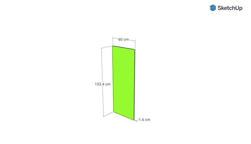 Panel, Straight model, walnut, 60x153 cm