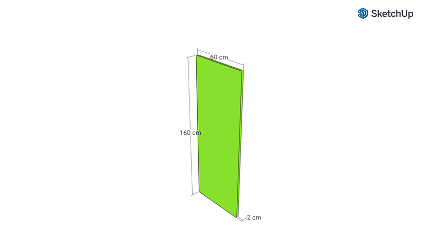 Door front, Rattan Frame model, walnut, 60x160 cm