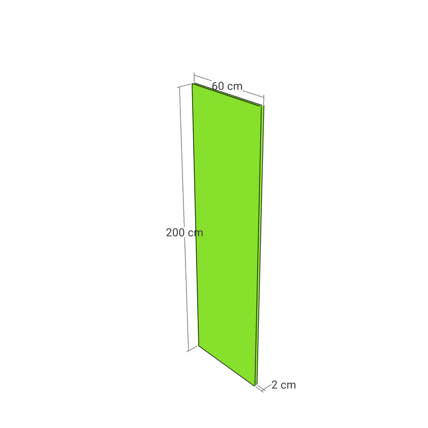 Door front, U-Handle model, 60x200 cm
