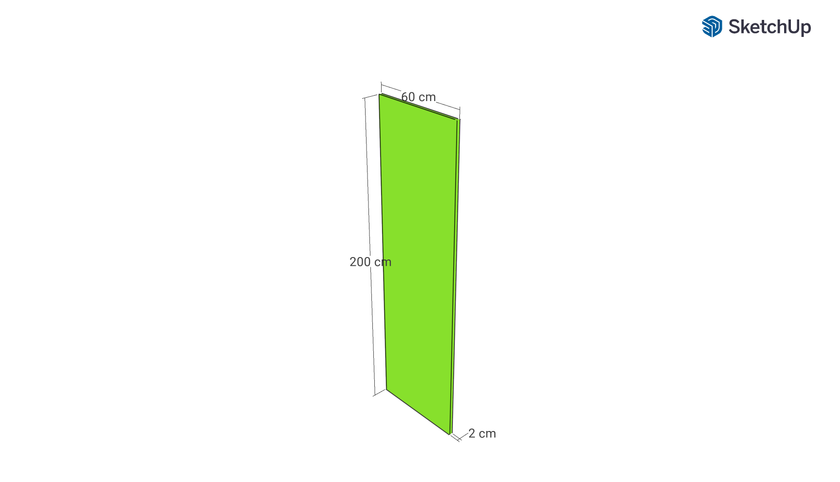 Door front, Rattan Frame model, walnut, 60x200 cm