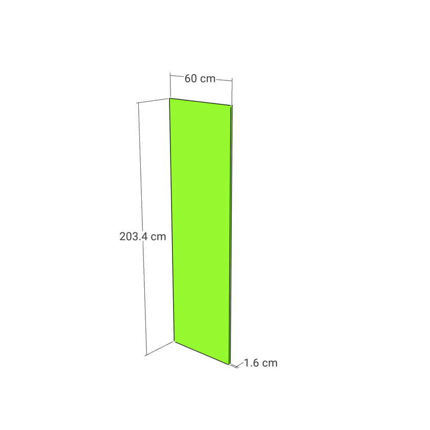 Panel, Straight model, honey oak, 60x203 cm