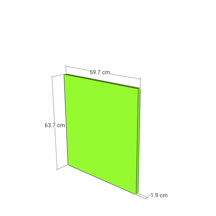 Door front, Fabric Frame model, honey oak, 60x64 cm