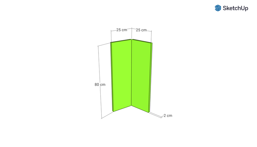Door front corner, Rattan Frame model, walnut, 25x80 cm
