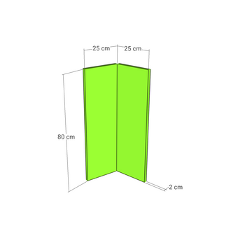 Door front corner, U-Handle model, walnut, 25x80 cm