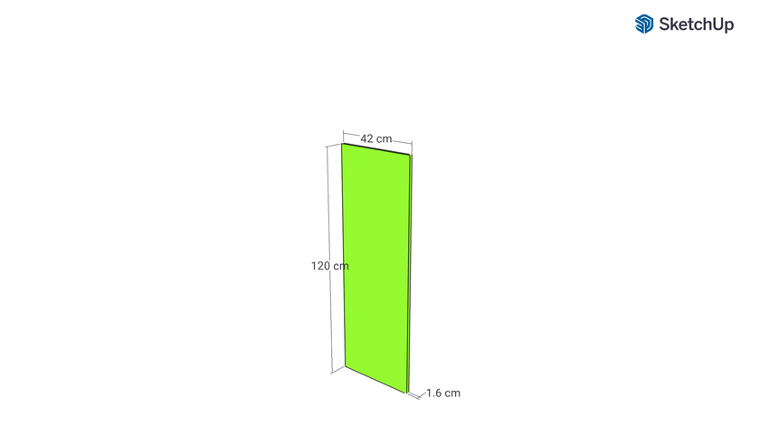 Panel, Straight model, walnut, 42x120 cm