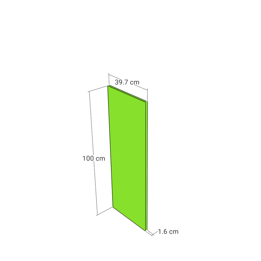 Panel, Straight model, 39x100 cm