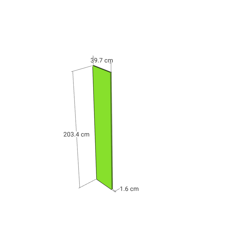 Panel, Straight model, honey oak, 39x203 cm