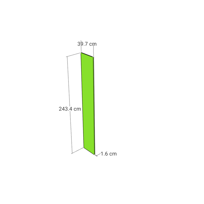 Panel, Straight model, 39x243 cm