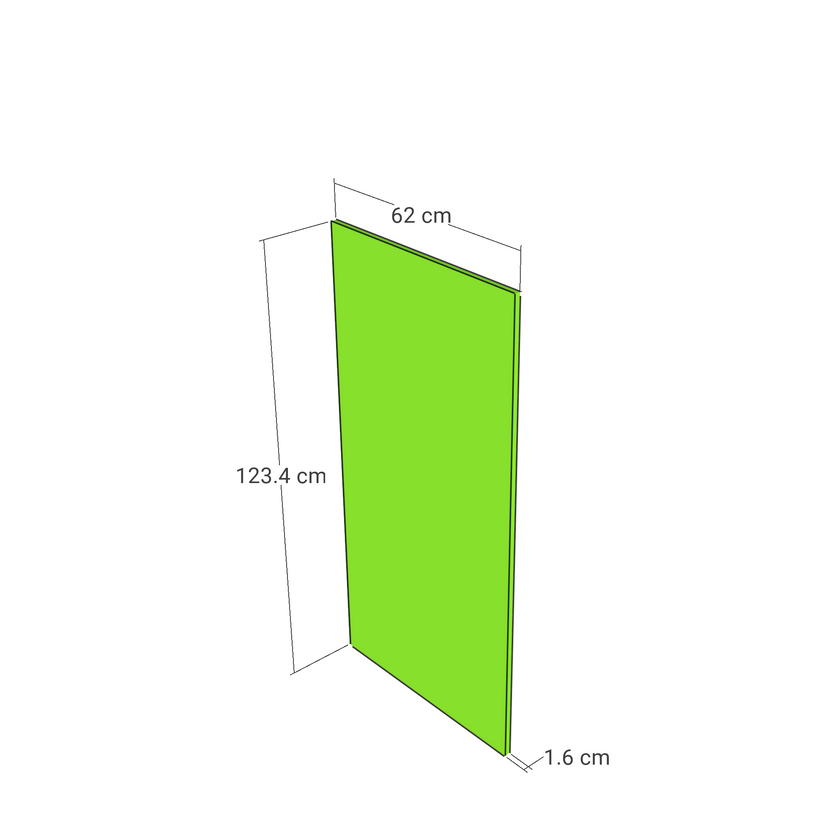Panel, Straight model, walnut, 62x123 cm