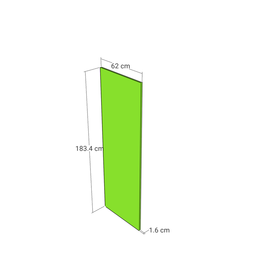 Panel, Straight model, walnut, 62x183 cm
