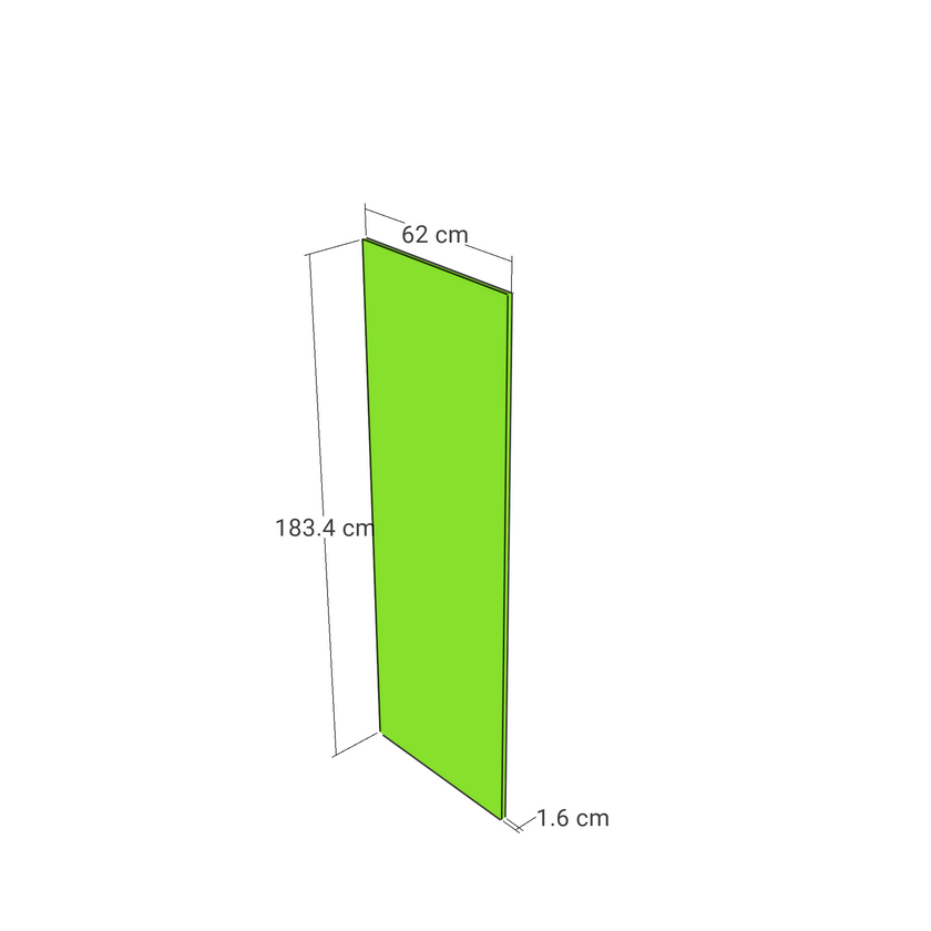Panel, Straight model, 62x183 cm