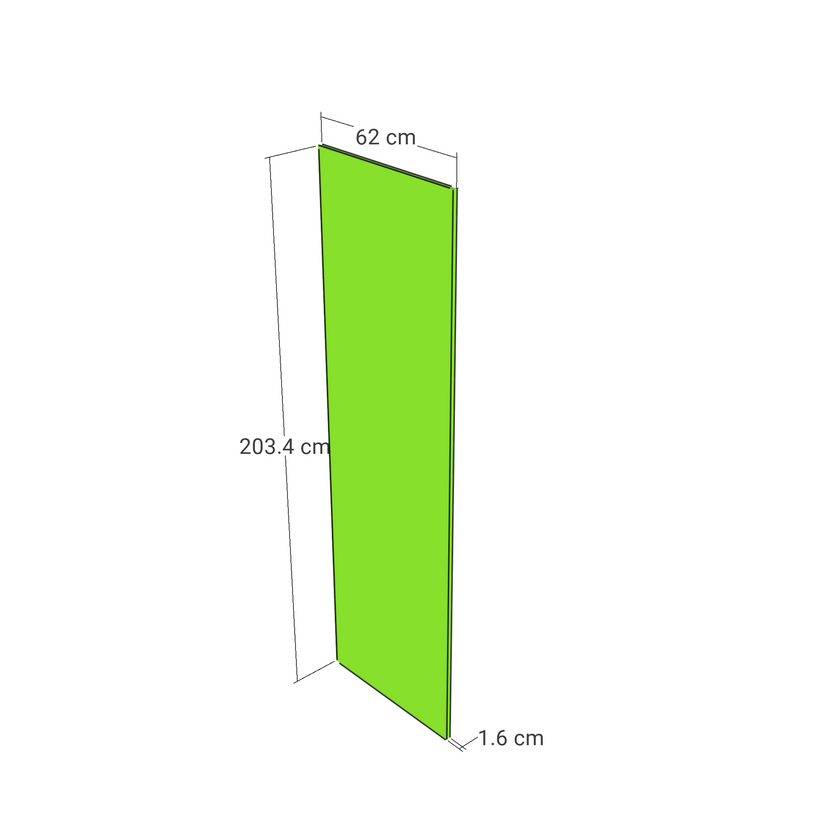 Panel, Straight model, honey oak, 62x203 cm