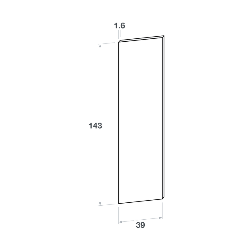 Panel, Straight model, 39x143 cm