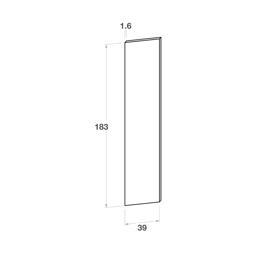 Panel, Straight model, 39x183 cm