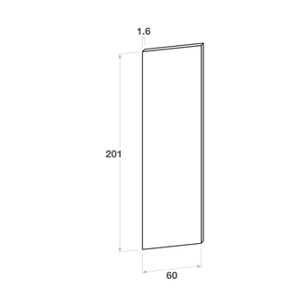 Panel, Straight model, walnut, 60x201 cm