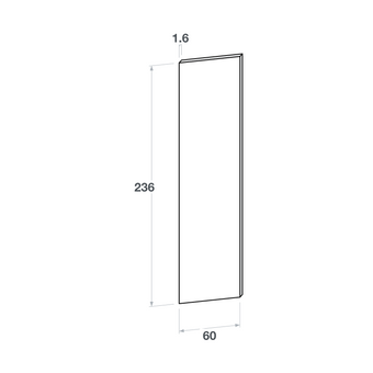 Panel, Straight model, walnut, 60x236 cm