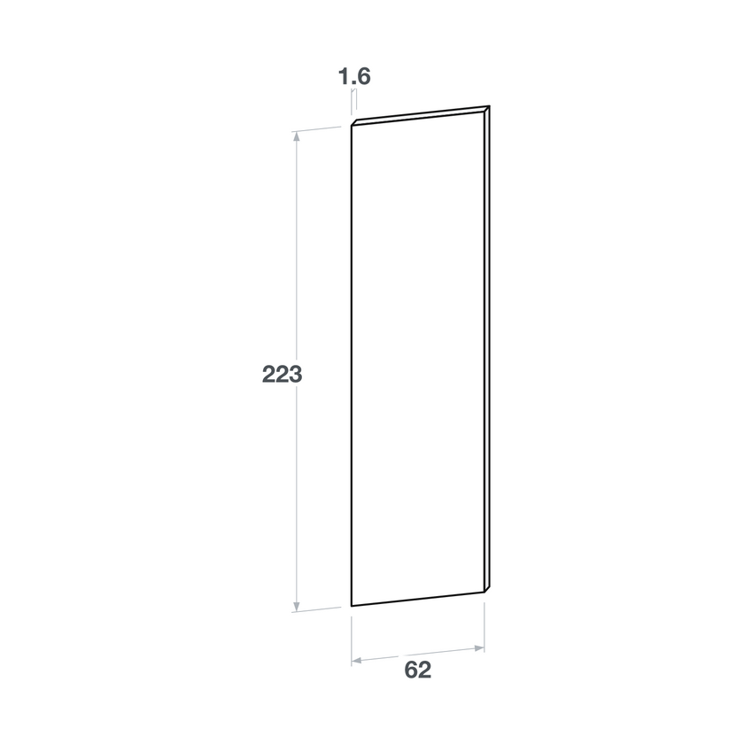 Panel, Straight model, walnut, 62x223 cm