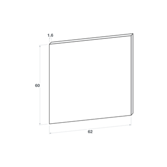 Panel, Straight model, honey oak, 62x60 cm