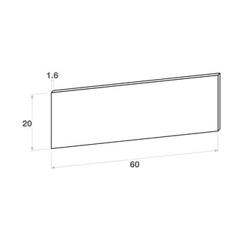 Drawer front, Straight model, walnut, 60x20 cm