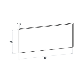 Drawer front, Straight model, 60x26 cm