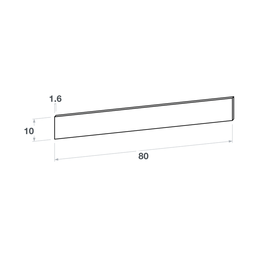 Drawer front, Straight model, 80x10 cm