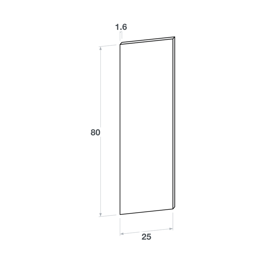 Corner door front, Straight model, 25x80 cm