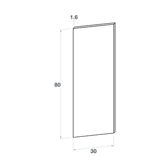 Door front, Straight model, 30x80 cm