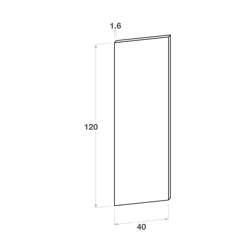 Door front, Straight model, 40x120 cm