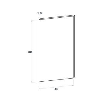 Dishwasher door front, Straight model, 45x80 cm