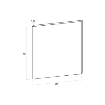 Door front, Straight model, oak, 60x64 cm