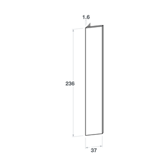 Right door front, Straight model, 37x236 cm
