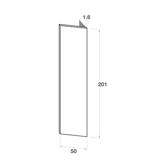 Left door front, Straight model, 50x201 cm