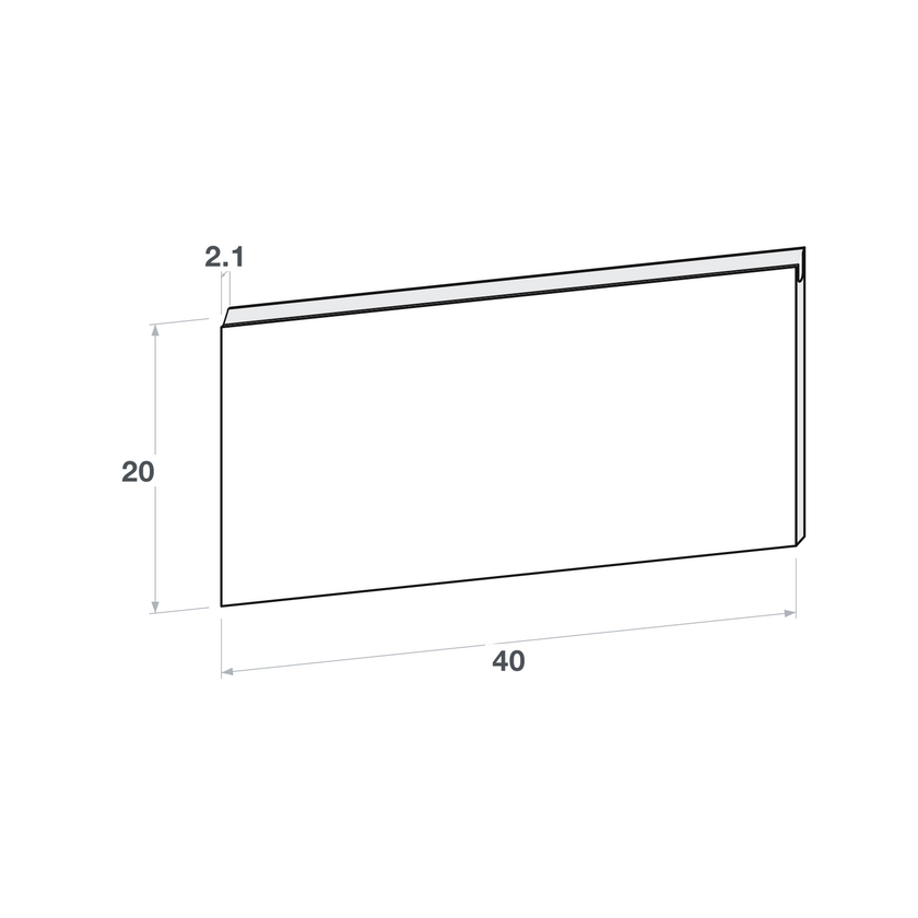 Drawer front, U-Handle model, 40x20 cm
