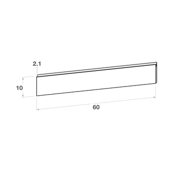 Drawer front, U-Handle model, 60x10 cm