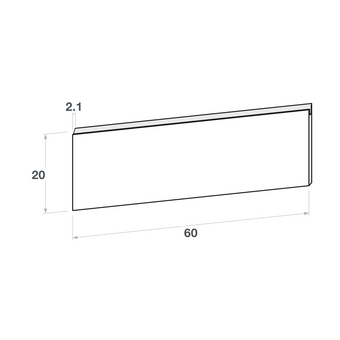 Drawer front, U-Handle model, 60x20 cm