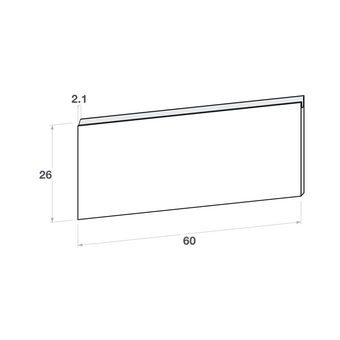 Drawer front, U-Handle model, oak, 60x26 cm
