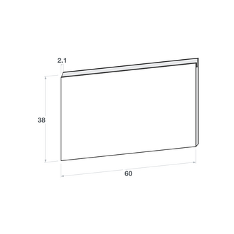 Drawer front, U-Handle model, oak, 60x38 cm