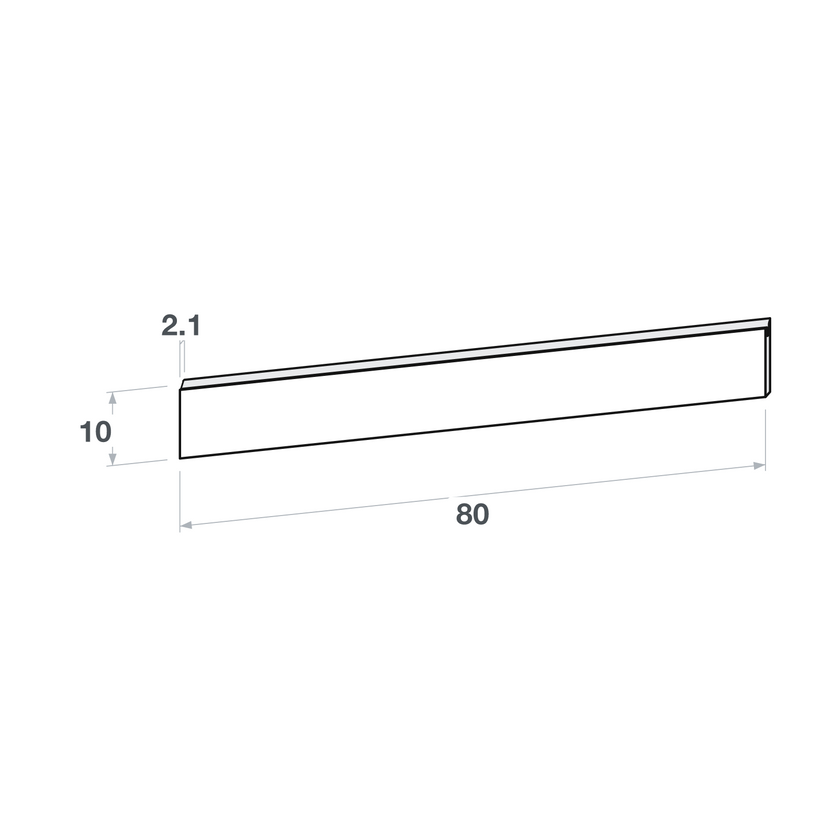 Front sertar, model maner-U, nuc, 80x10 cm