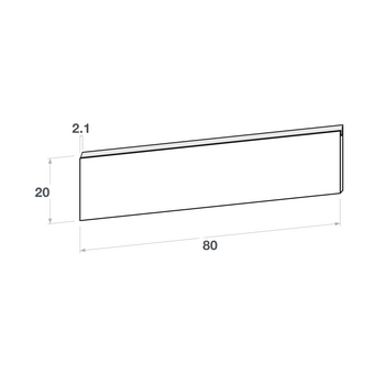 Drawer front, U-Handle model, 80x20 cm