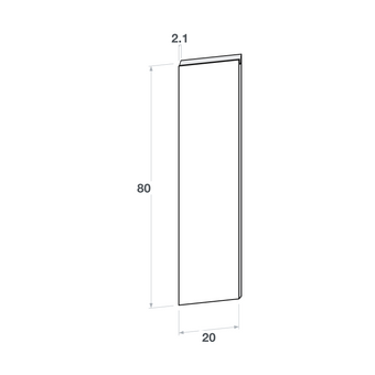 Door front, U-Handle model, 20x80 cm
