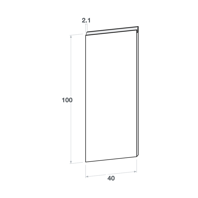 Door front, U-Handle model, 40x100 cm