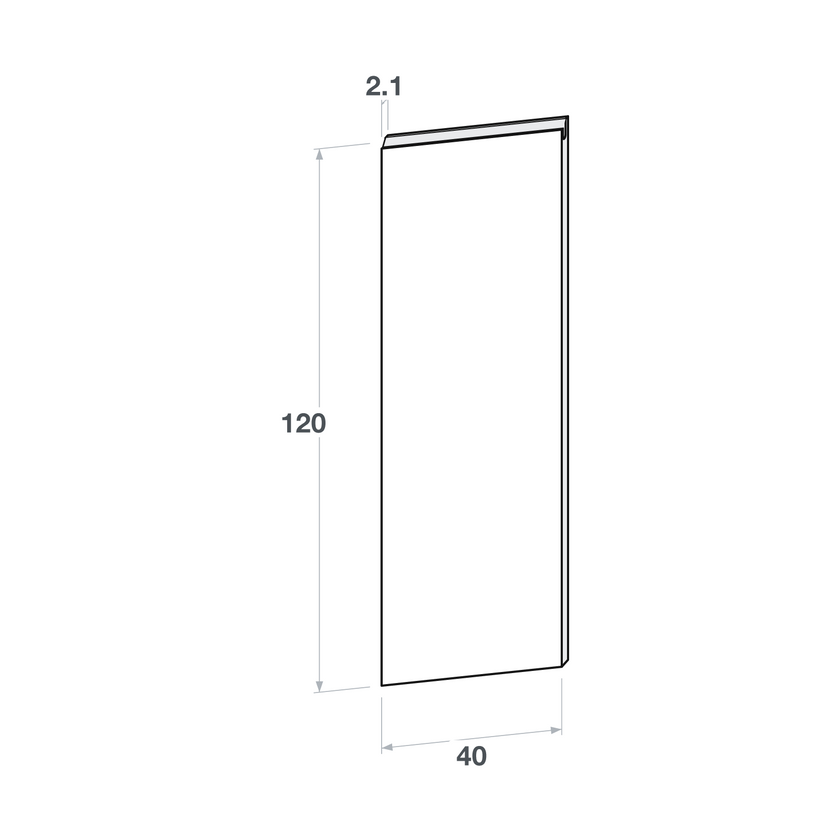 Door front, U-Handle model, 40x120 cm
