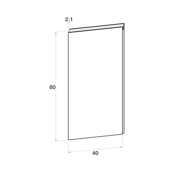 Door front, U-Handle model, 40x80 cm