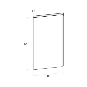 Dishwasher door front, U-Handle model, oak, 45x80 cm